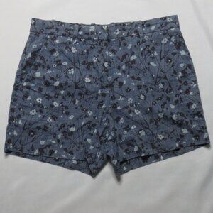GAP womens BLUE shorts FLORAL cotton TAILORED size 4R